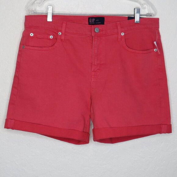 GAP* Women's 1.5" Belt Loop Multipocketed Folded Hem Denim‎ Shorts~ Size 10/30 - Picture 1 of 11